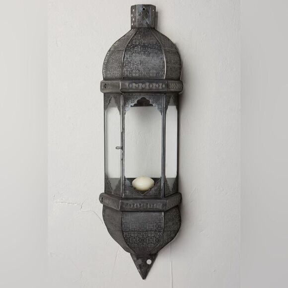 Anthropologie Other - Anthropologie Kenitra Wall Sconce Silver Black Candle Holder